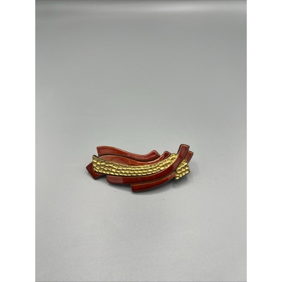 The Unbranded Brand Accessories - Vintage 1970s Phillips Hair Clip Resin & Gold Accent Sculptural Design